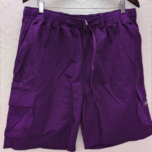 Adidas Adventure Vibrant Purple Belted Cargo Shorts Mens XL Sports Workout Hike